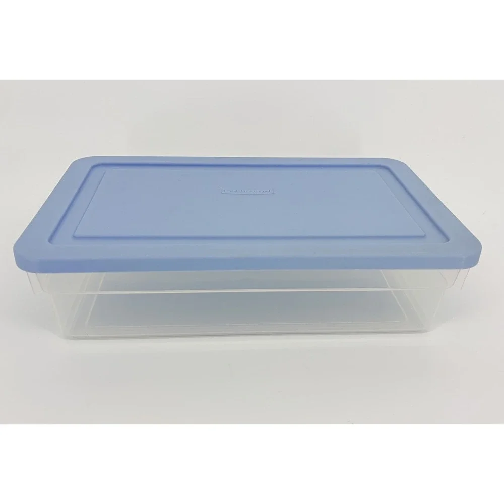 Vintage Rubbermaid Keepers Storage Containers 0286 Slate Blue Lid 284 Rectangle